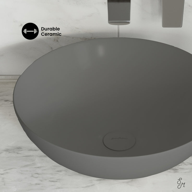 Classe 16 Color Ceramic Sink in Matte Gray
