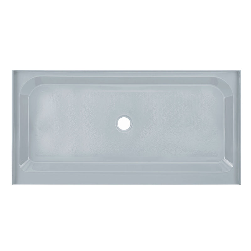 Voltaire 60" x 30" Single-Threshold, Center Drain, Shower Base in Grey