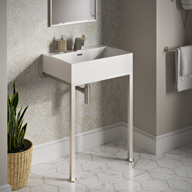 Concorde 24" Rectangle Console Sink with Matte Silver Legs