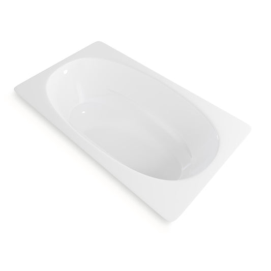 Claire 72 x 42 Oval Drop-in Reversible Drain Soaking Bathtub in Glossy White