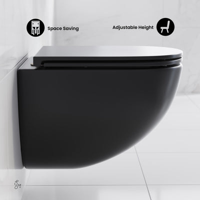 St. Tropez Wall-Hung Toilet Bowl Only in Matte Black