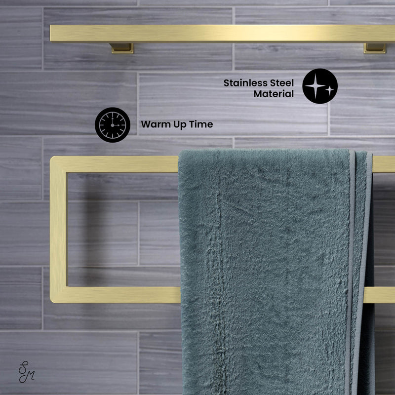 Voltaire 5-Bar Electric Towel Warmer in Brushed Gold