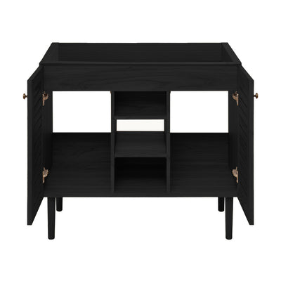 Bron 36" Freestanding Bathroom Vanity Cabinet without Top in Black Oak