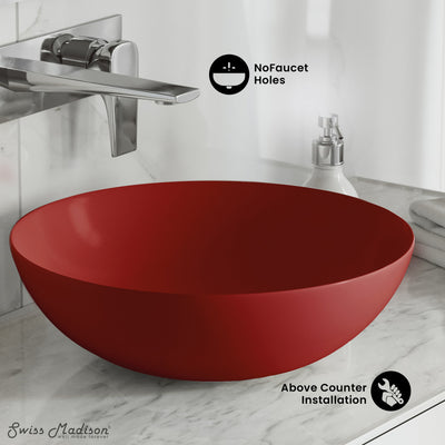 Classe 16 Ceramic Sink in Matte Red