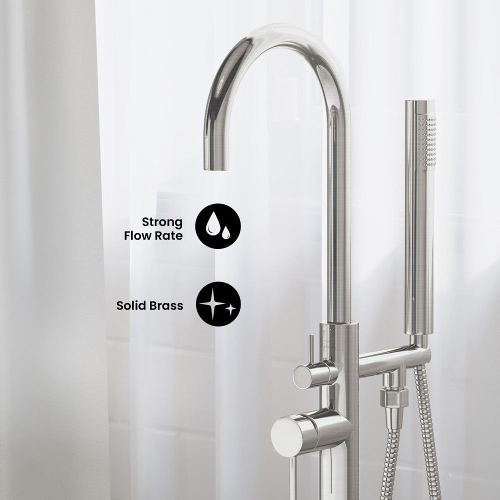 Ivy Freestanding Bathtub Faucet in Brushed Nickel