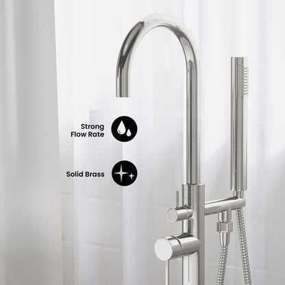 Ivy Freestanding Bathtub Faucet in Brushed Nickel