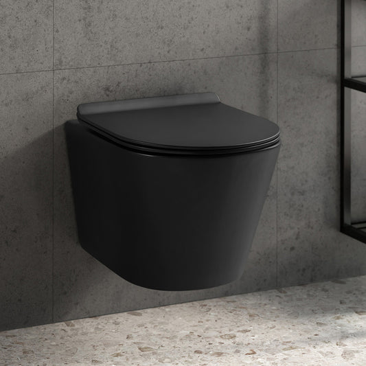 Calice Wall-Hung Round Toilet Bowl in Matte Black