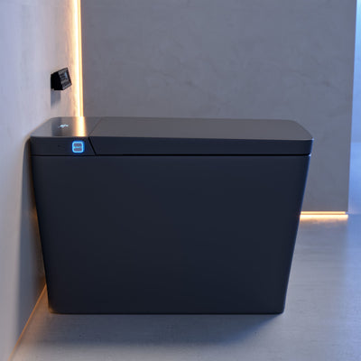 Concorde One Piece Smart Toilet 1.28 GPF in Matte Black with Heated Bidet, Air Drying, Night Light, Foot Sensor