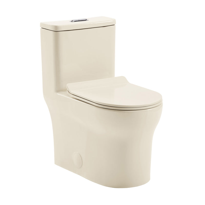 Burdon One Piece Square Toilet Dual Flush 1.1/1.6 gpf in Bisque (6-Pack)