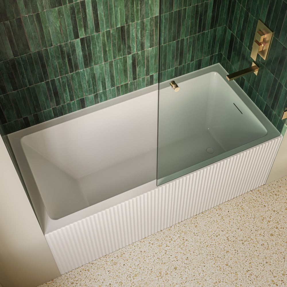 Lafayette 60 x 32 Skirted Right Drain Soaking Apron Bathtub in Glossy White with Integrated Overflow and Drain