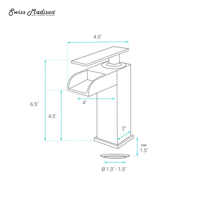 Concorde Single Hole, Single-Handle, Waterfall Bathroom Faucet in Chrome