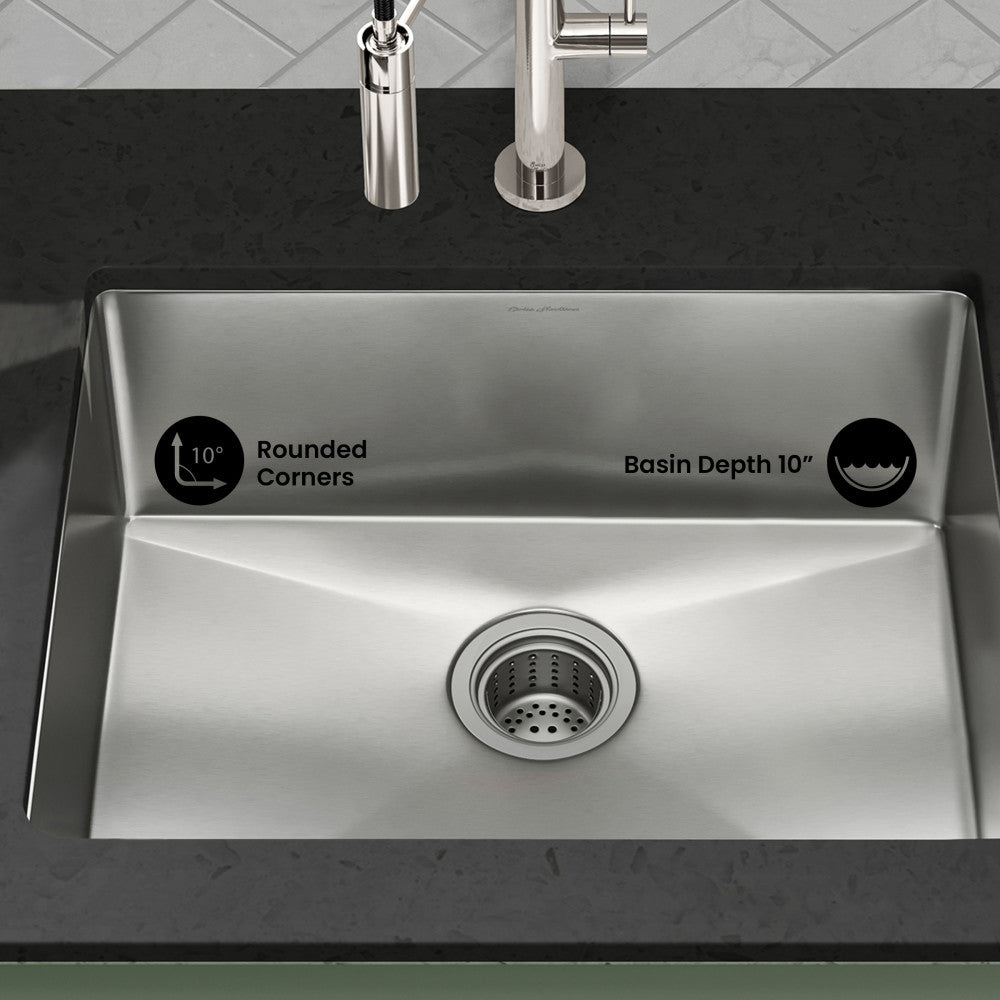 Rivage 23" 16 Gauge Stainless Steel Undermount Kitchen Sink in Polished Chrome