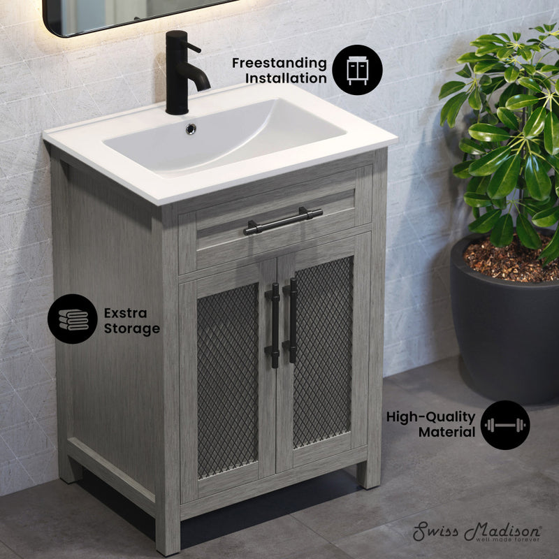 Calice 24" Bathroom Vanity in Carbon Gray