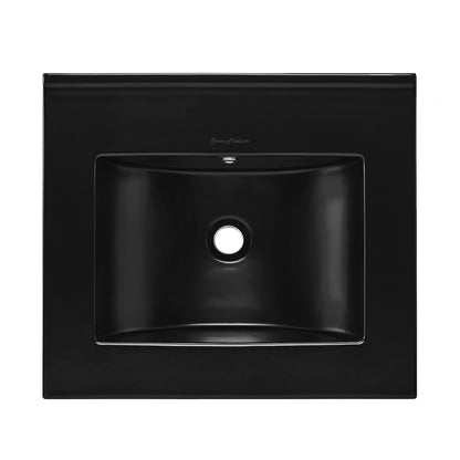 18" Zero Hole Vanity Sink Top in Glossy Black