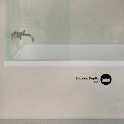 Voltaire 60 x 36 Left Drain Soaking Alcove Bathtub in Glossy White with Integrated Overflow, Drain Included