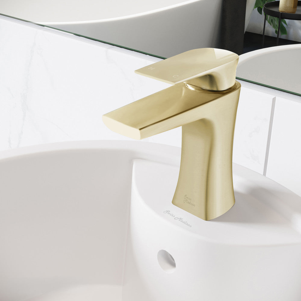 Monaco Single Hole, Single-Handle, Bathroom Faucet in Brushed Gold