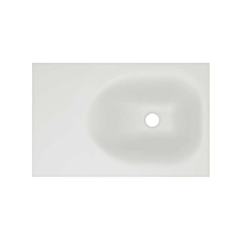 Lisse 24" Rectangle Concrete Wall-Mount Bathroom Sink in Matte White with Matte Black Frame