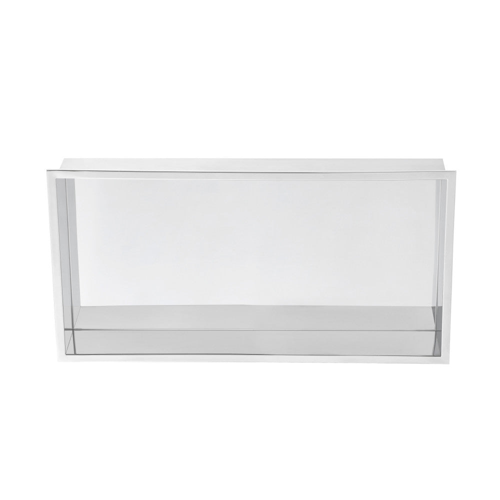 Voltaire 12" x 24" Stainless Steel Single Shelf Wall Niche in Polished Chrome