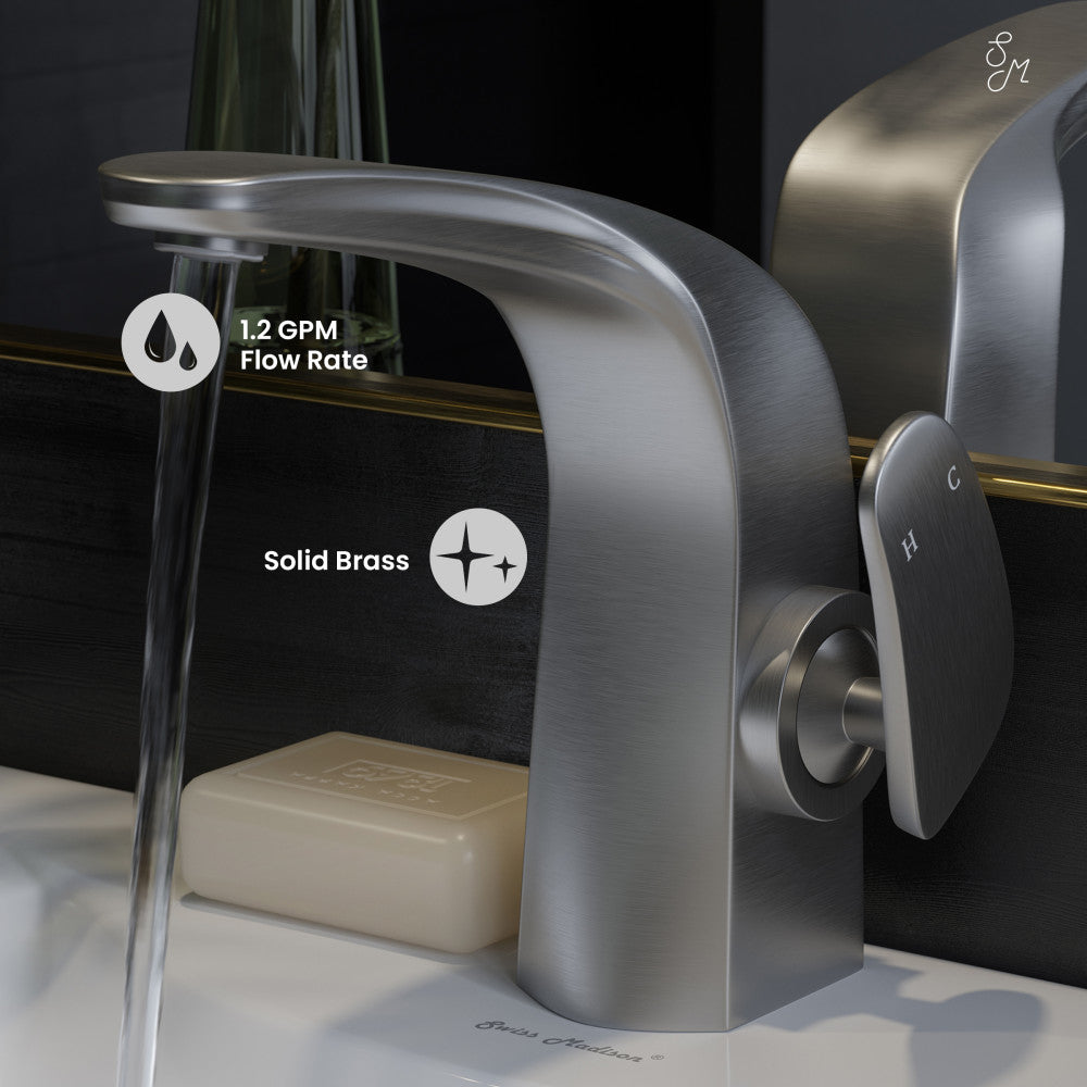 Chateau Single Hole, Single-Handle, Bathroom Faucet in Brushed Nickel