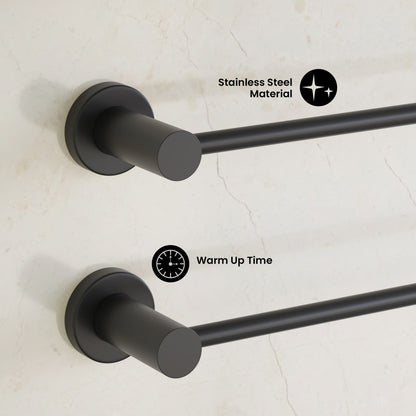 Claire 3-Bar Electric Towel Warmer in Matte Black