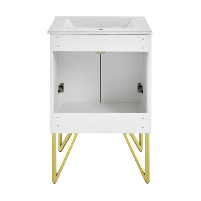 Annecy 24" Freestanding Bathroom Vanity in Galaxy White with Sink Top