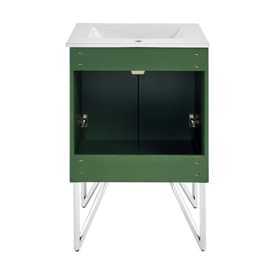 Annecy 24" Freestanding Bathroom Vanity in Atlas Green with Sink Top