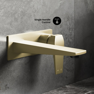 Voltaire Single-Handle, Wall-Mount, Bathroom Faucet in Brushed Gold