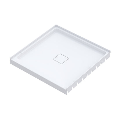Marquette 36 x 36 Shower Pan Base with Center Drain in Glossy White