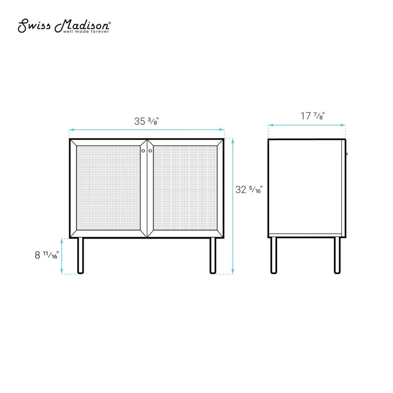 Classe 36" Freestanding Bathroom Vanity Cabinet without Top in Natural Oak