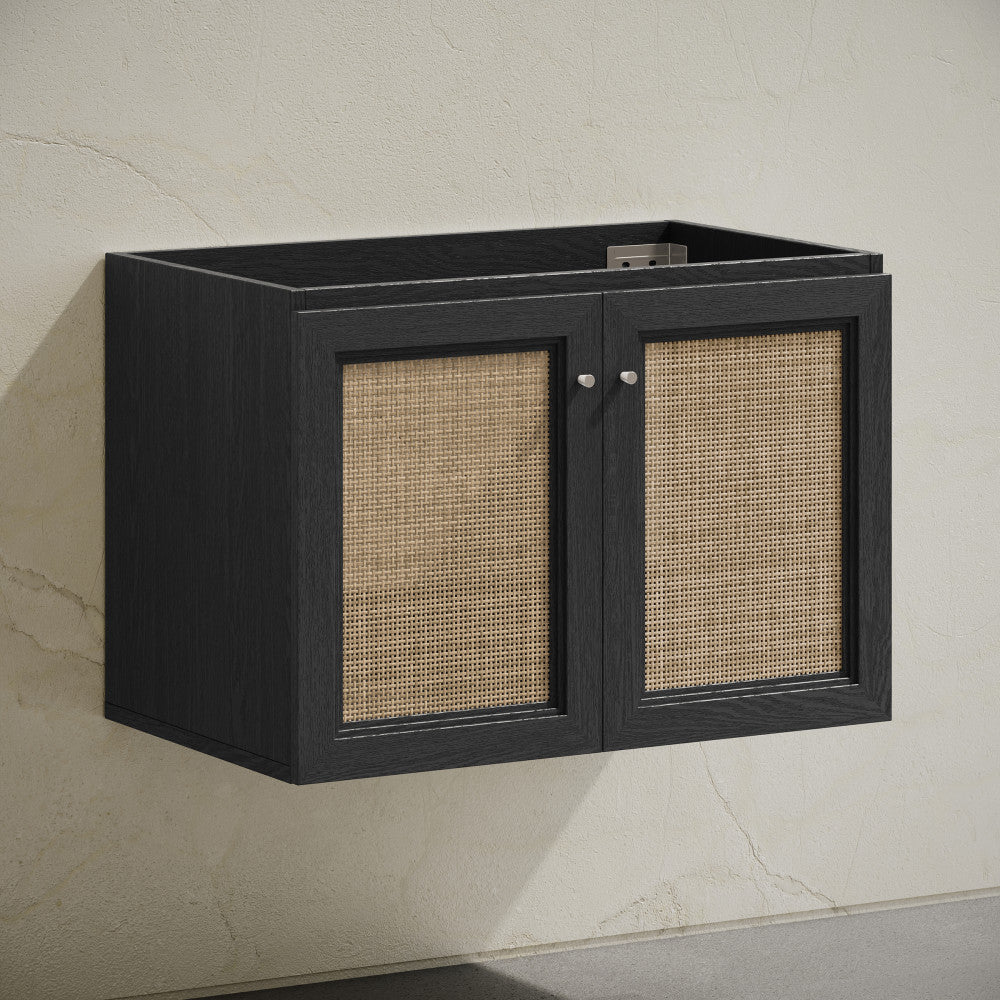 Classe 30" Wall-Mounted Bathroom Vanity in Black Oak without Sink Top