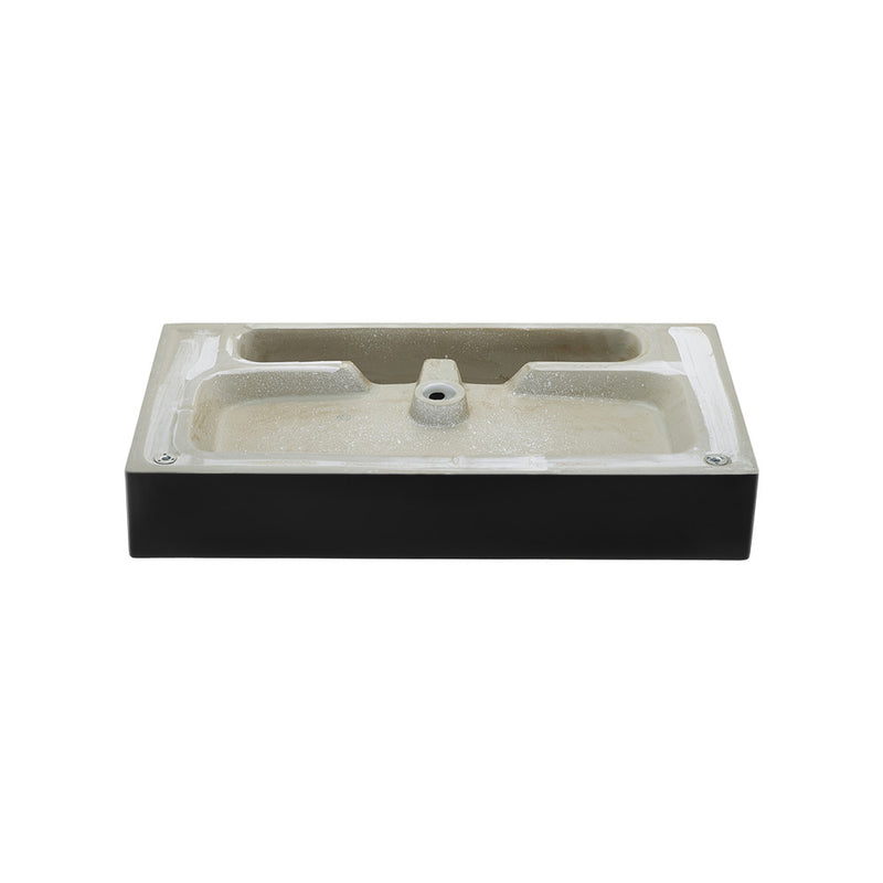 Claire 30 Ceramic Console Sink Matte Black Basin Matte White Legs