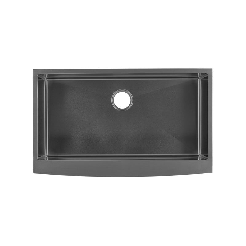 Rivage 33 x 21 Stainless Steel, Single Basin, Farmhouse Kitchen Sink with Apron in Black
