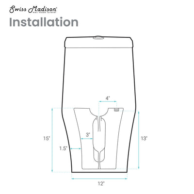 Ivy One Piece Toilet Dual Vortex Flush in Glossy Black 1.1/1.6 gpf