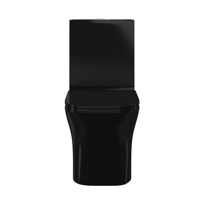 Concorde One Piece Square Toilet Dual Flush in Glossy Black 1.1/1.6 gpf