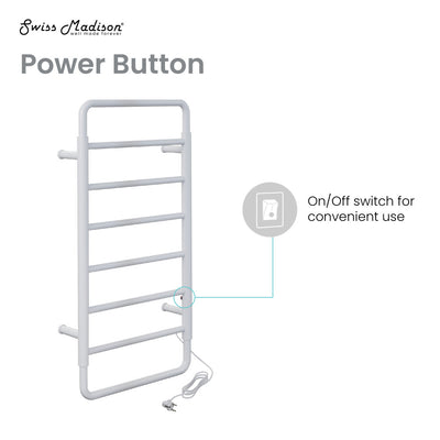 Ivy 8-Bar Electric Towel Warmer in Matte White