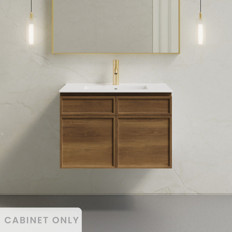 St. Tropez 30" Wall-Mounted Bathroom Vanity Cabinet without Top in Brown Oak