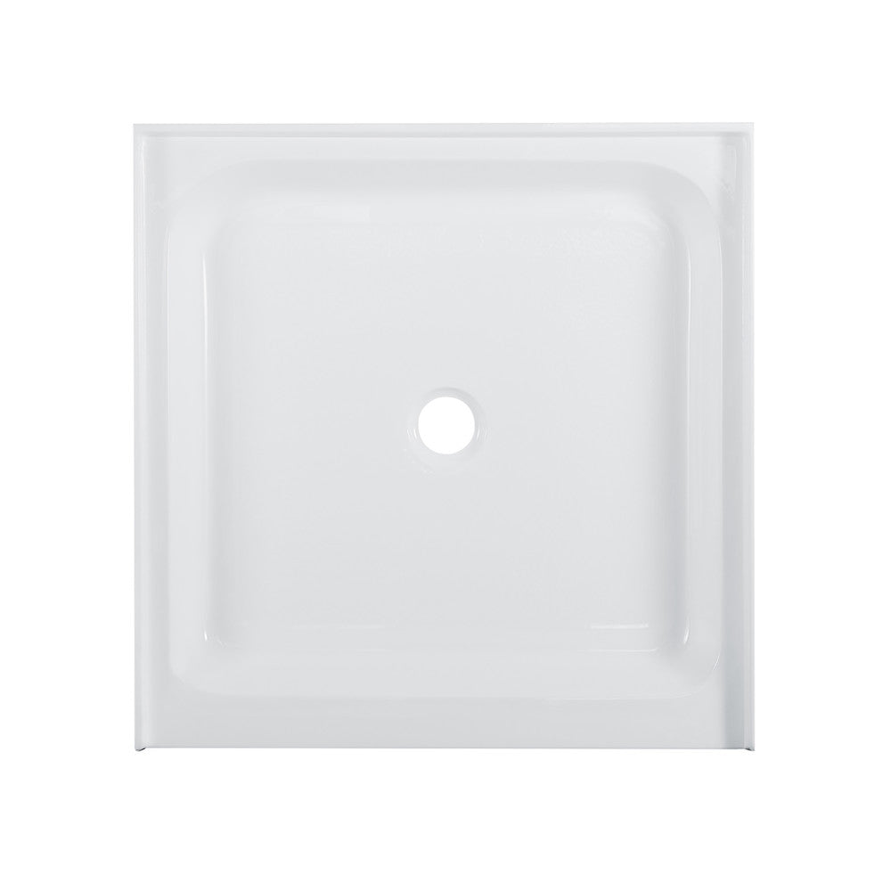 Voltaire 36" x 36" Acrylic White, Single-Threshold, Center Drain, Shower Base