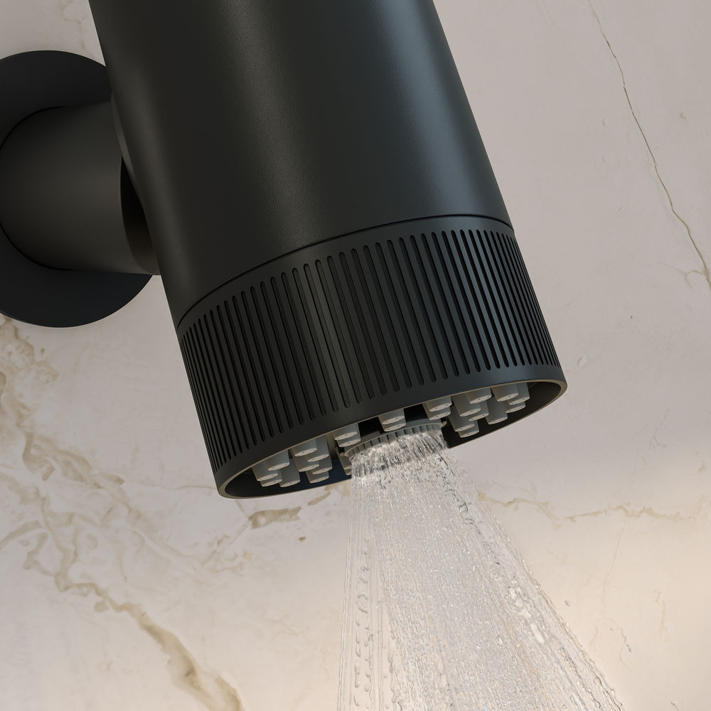 Lumiere 2-Spray Patterns 2.5 GPM Wall Mount Fixed Shower Head in Matte Black