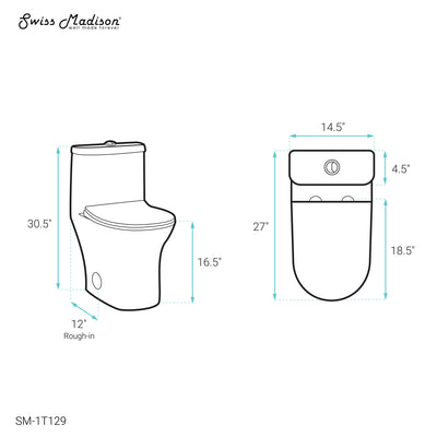 Cascade One-Piece Toilet Dual-Flush 0.8/1.28 gpf