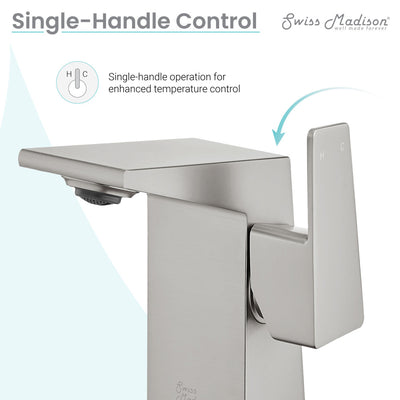 Carre Single Hole, Single-Handle, Bathroom Faucet in Brushed Nickel