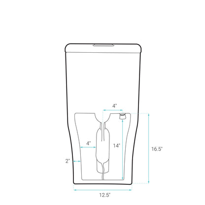 Burdon One-Piece Elongated Toilet Vortex Dual-Flush 1.1/1.6 gpf