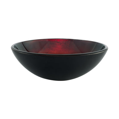 Cascade 16.5 Glass Vessel Sink with Faucet, Ember Red