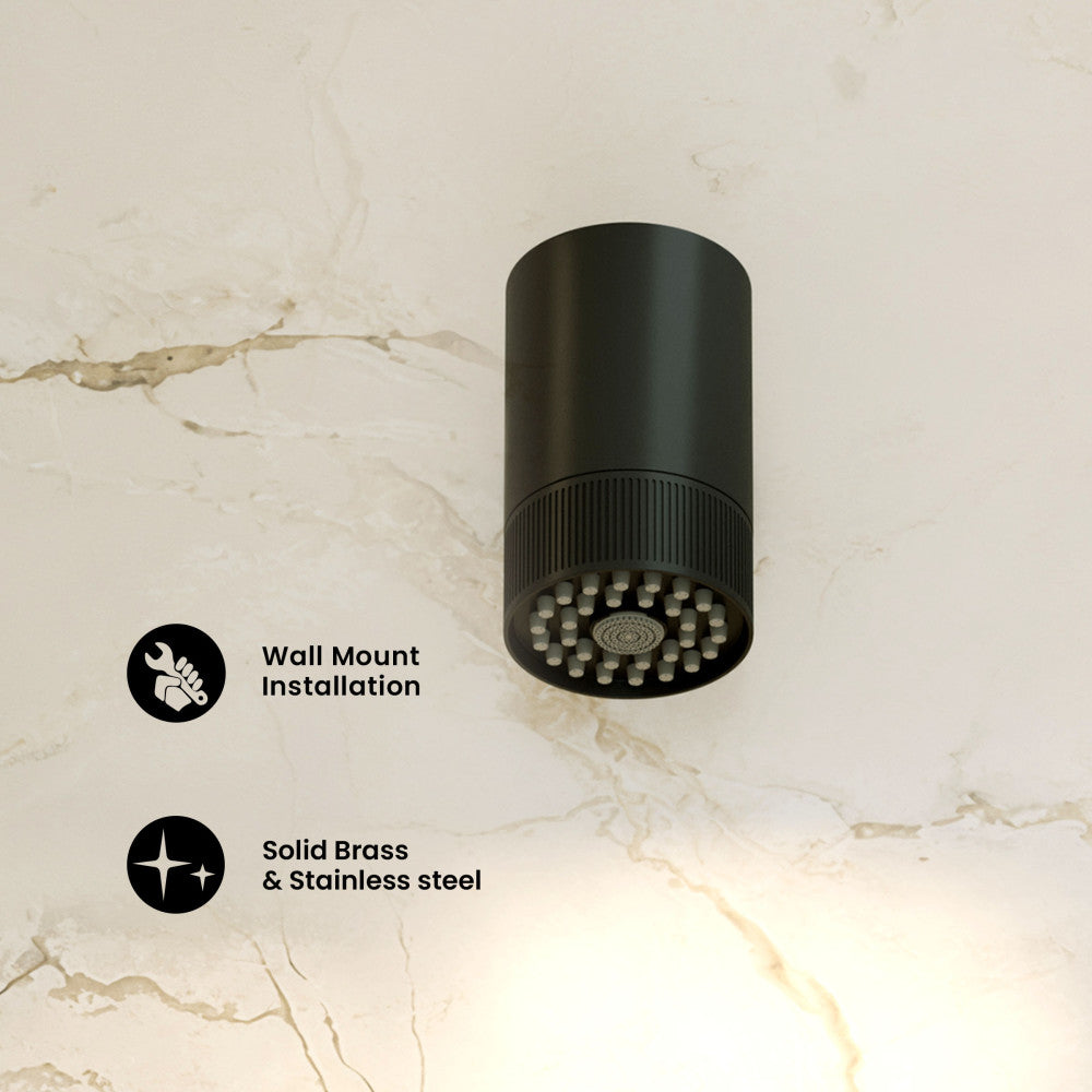 Lumiere 2-Spray Patterns 2.5 GPM Wall Mount Fixed Shower Head in Matte Black