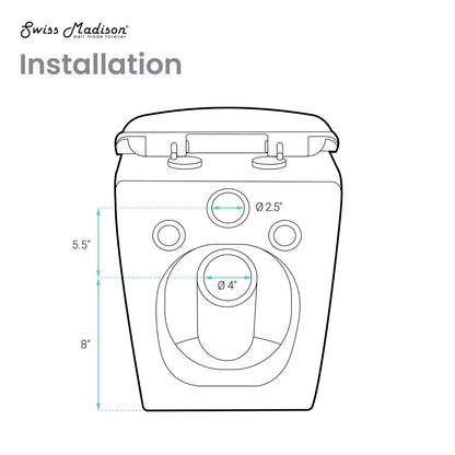 St. Tropez Wall-Hung Toilet Bundle 0.8/1.6 GPF Dual Flush in Glossy White with Black Flush Plate