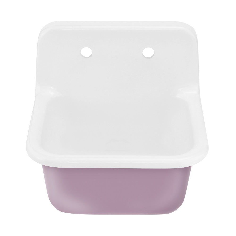 Loire 22" Cast Iron Rectangle Wall-Mounted Sink in Glossy Lavender