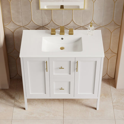 Forme 36" Modular Freestanding Bathroom Vanity with 3-Hole Widespread Top in White