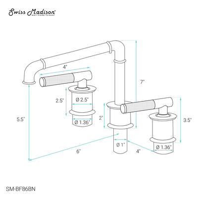 Avallon 8 in. Widespread, Sleek Handle, Bathroom Faucet in Brushed Nickel