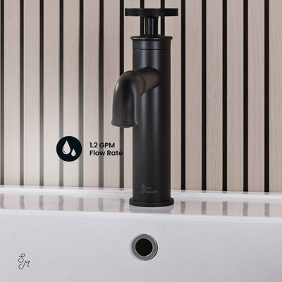 Avallon Single Hole, Single-Handle Wheel, Bathroom Faucet in Matte Black