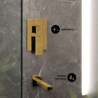 Concorde Single-Handle 1-Spray Tub and Shower Faucet in Brushed Gold (Valve Included)