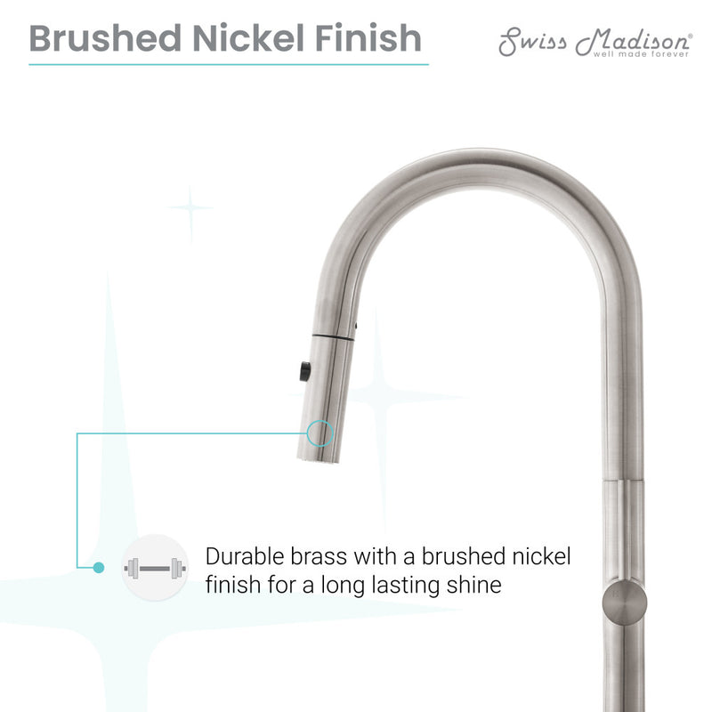 Chalet Single Handle, Pull-Down Kitchen Faucet in Brushed Nickel